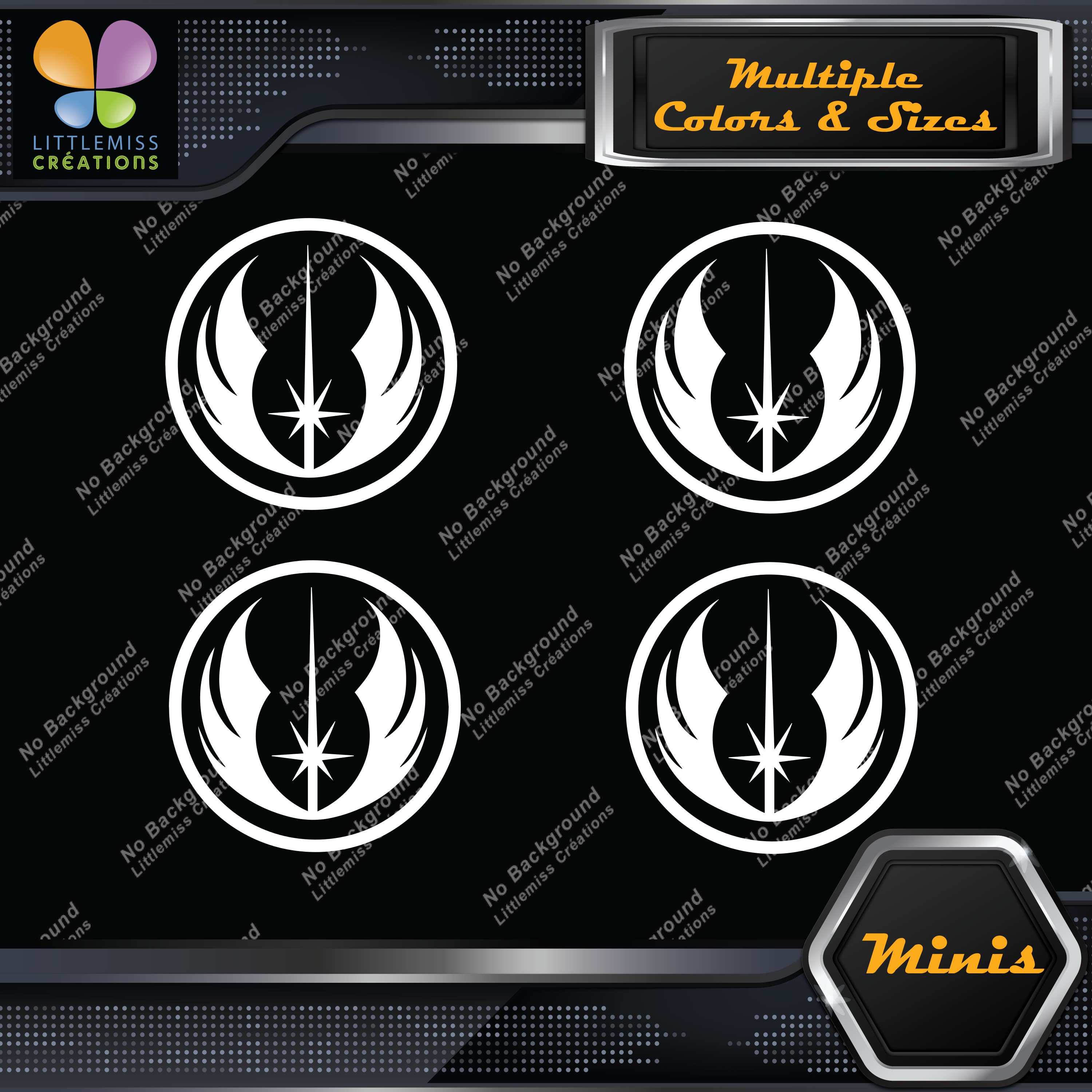 Fits Star Wars Jedi Order Crest Symbol Pack of 4 MINI SIZE Decals Stickers Vinyl